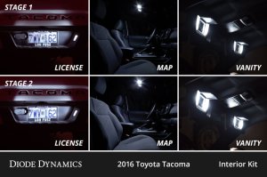 Toyota Tacoma Interior LED Kit - Diode Dynamics - Stage 2 - Cool White - `16-`23